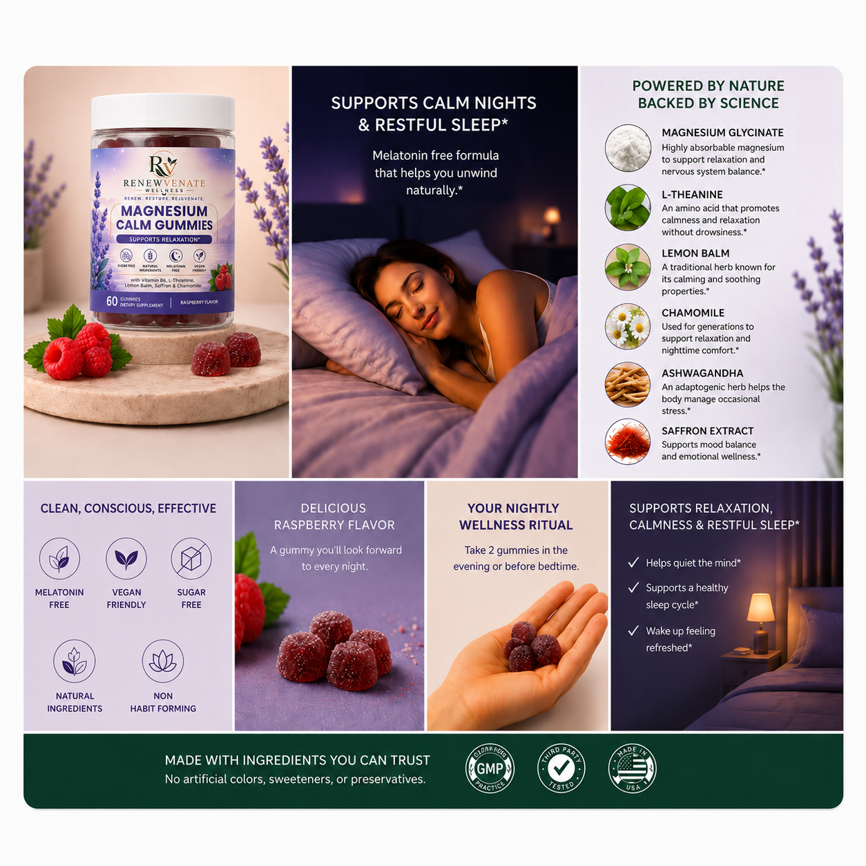 Renewvenate Magnesium Calm Gummies